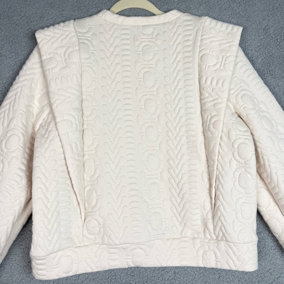 ANTHROPOLOGIE FIND ME NOW PUFF SLEEVE QUILTED SWEATSHIRT PULLOVER SWEATER SIZE S - Picture 2 of 11